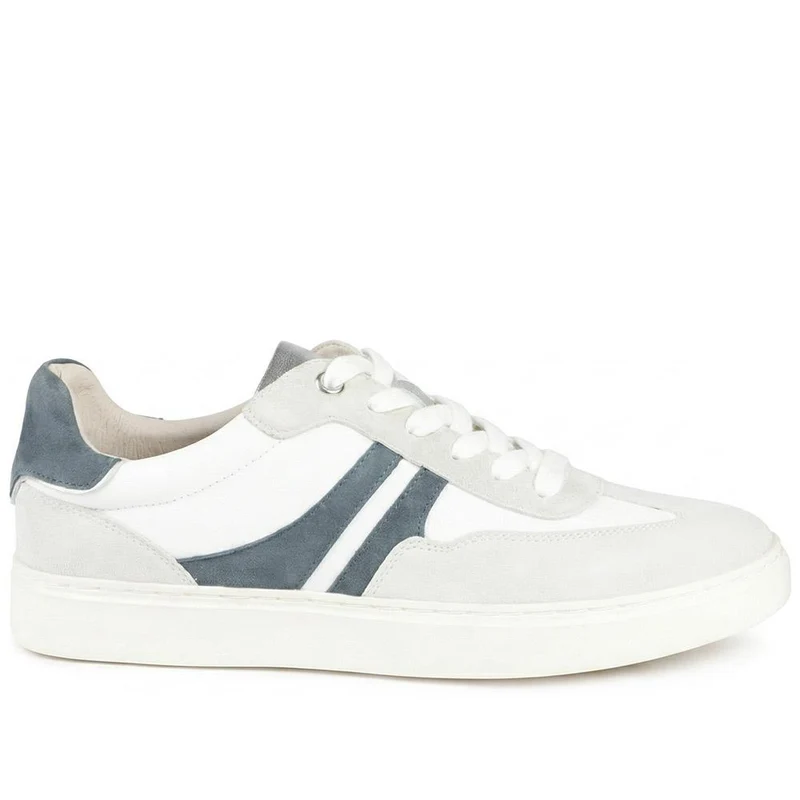 Blanca Leather Lace Up Gum Sole Trainers - BLANCA / 329 088 - White-Blue