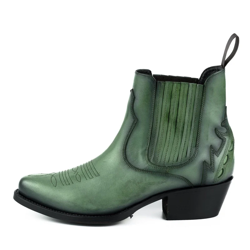 Urban Stiefeletten Damen 2487 Grünes Leder