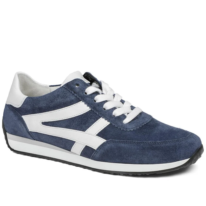 Gabor Globe Wide Fit Leather Trainers - GAB43509 / 328 760 - Navy