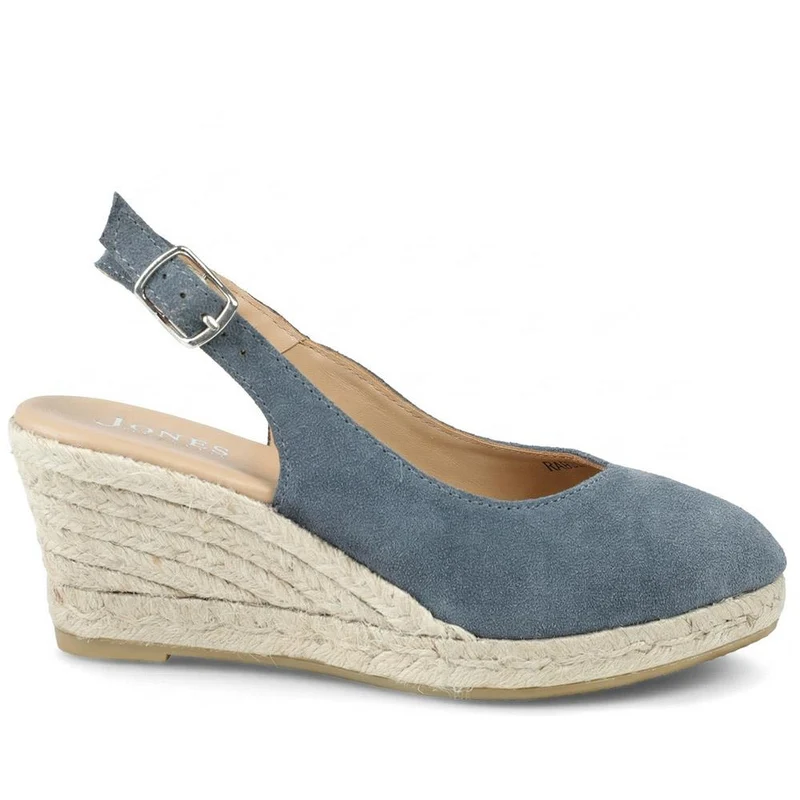 Raisa Leather Buckle Fasten Espadrilles - RAISA / 329 414 - Navy Suede