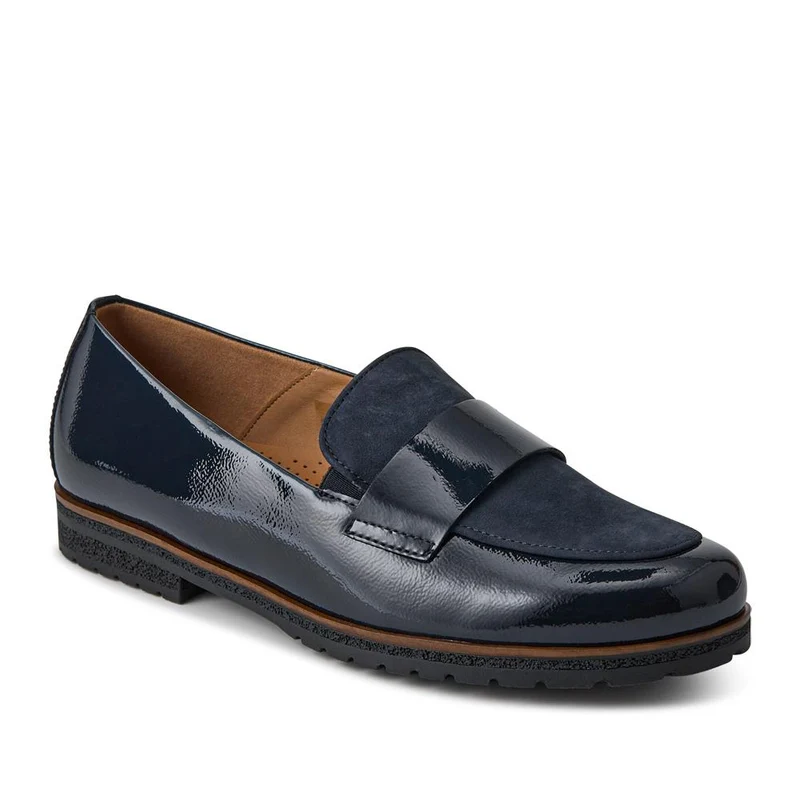 Elder Gabor Leather Loafers - GAB42527 / 328 454 - Navy