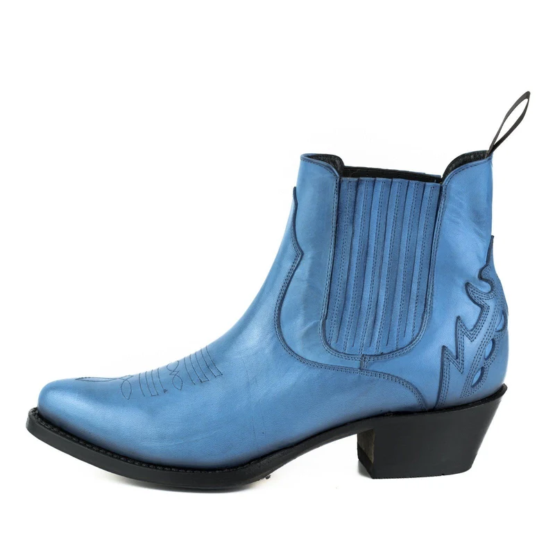 Urban Stiefeletten Damen 2487 Leder Blau 3