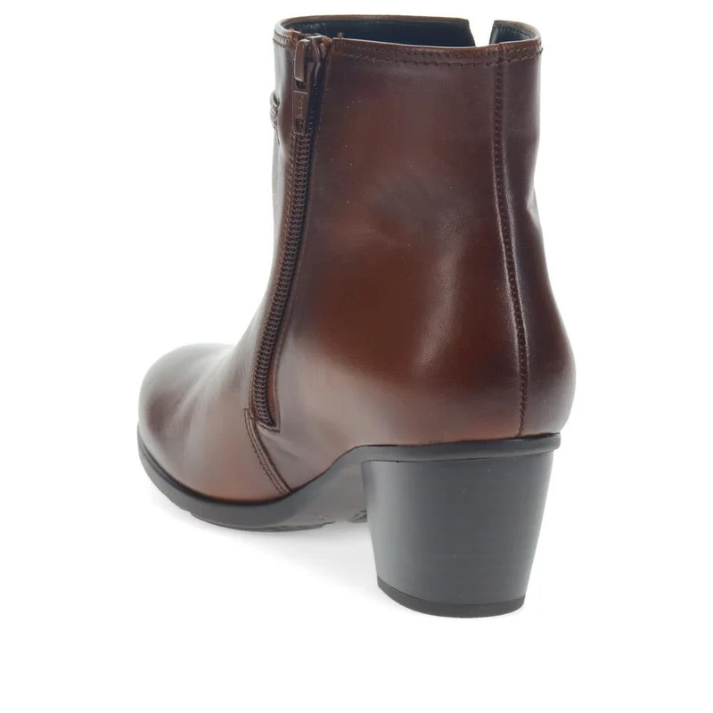 Ela Gabor Zip-Up Leather Ankle Boots - GAB40528 / 326 334 - Tan