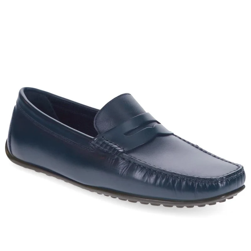 Paterson Leather Moccasins - PATERSON / 325 093 - Navy