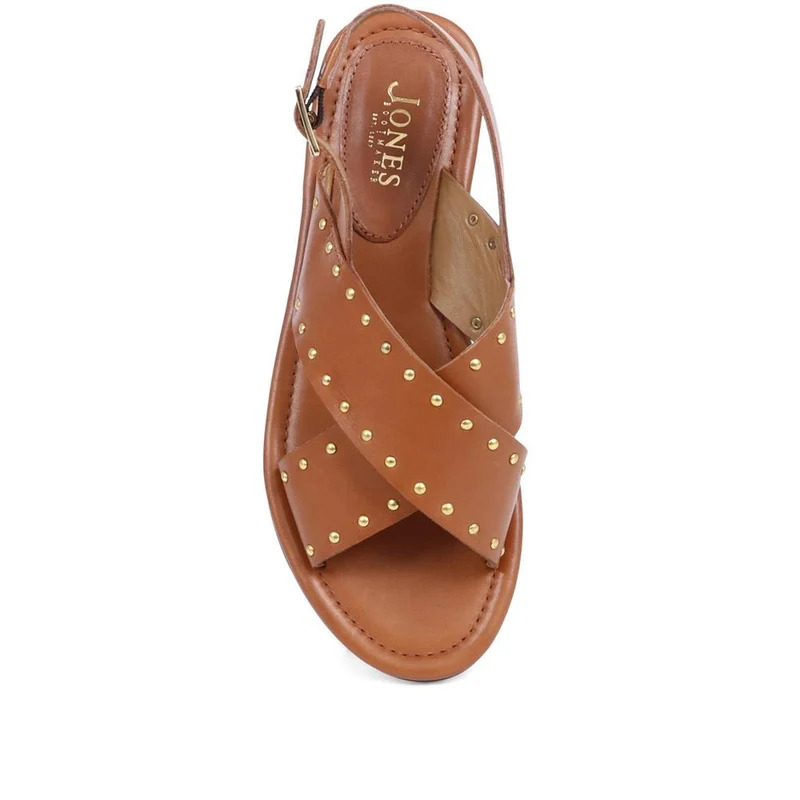 Elda Cross Over Studded Sandals - ELDA / 323 390 - Tan
