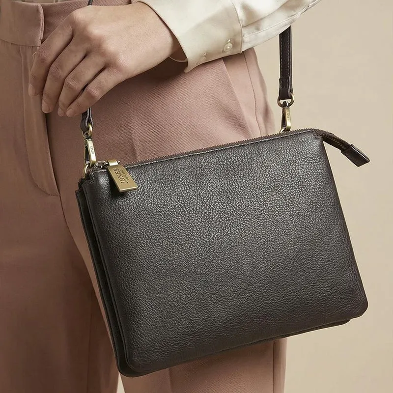 Warsaw Leather Zip Up Shoulder Bag - WARSAW / 329 200 - Chocolate