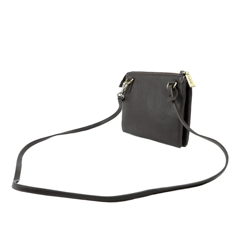 Warsaw Leather Zip Up Shoulder Bag - WARSAW / 329 200 - Chocolate