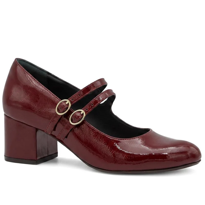 Xanthi Heeled Mary Janes - XANTHI / 325 044 - Burgundy Patent