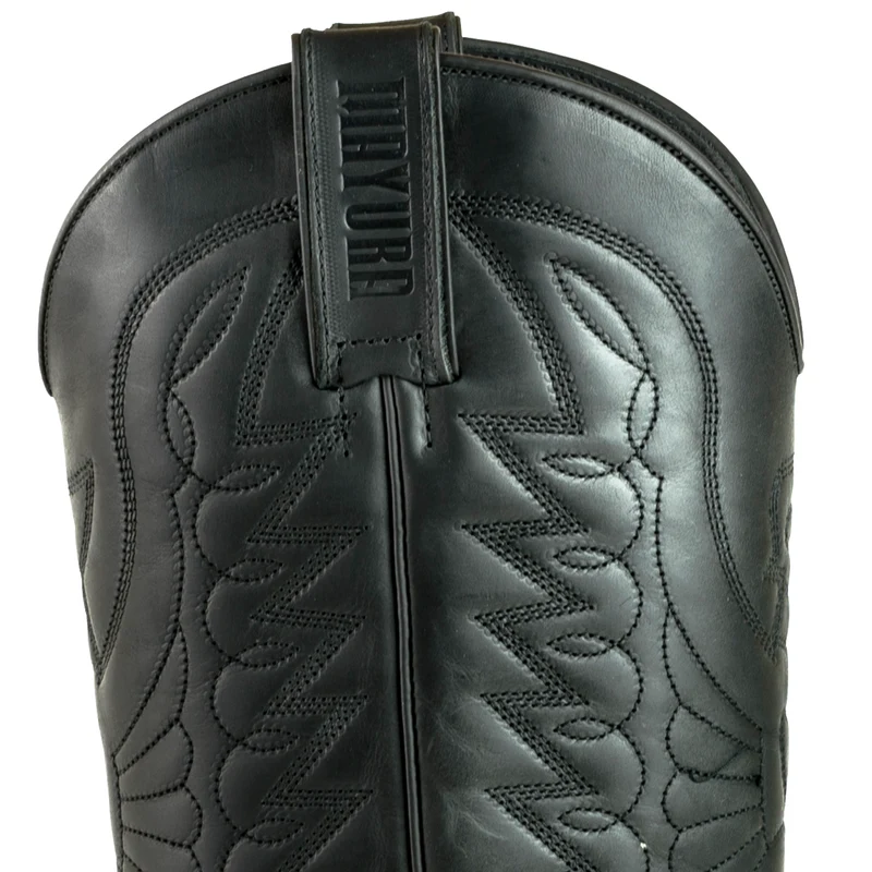 Country- und Western-Cowboystiefel 1935 C für Herren und Damen aus schwarzem und exotischem rotem Leder