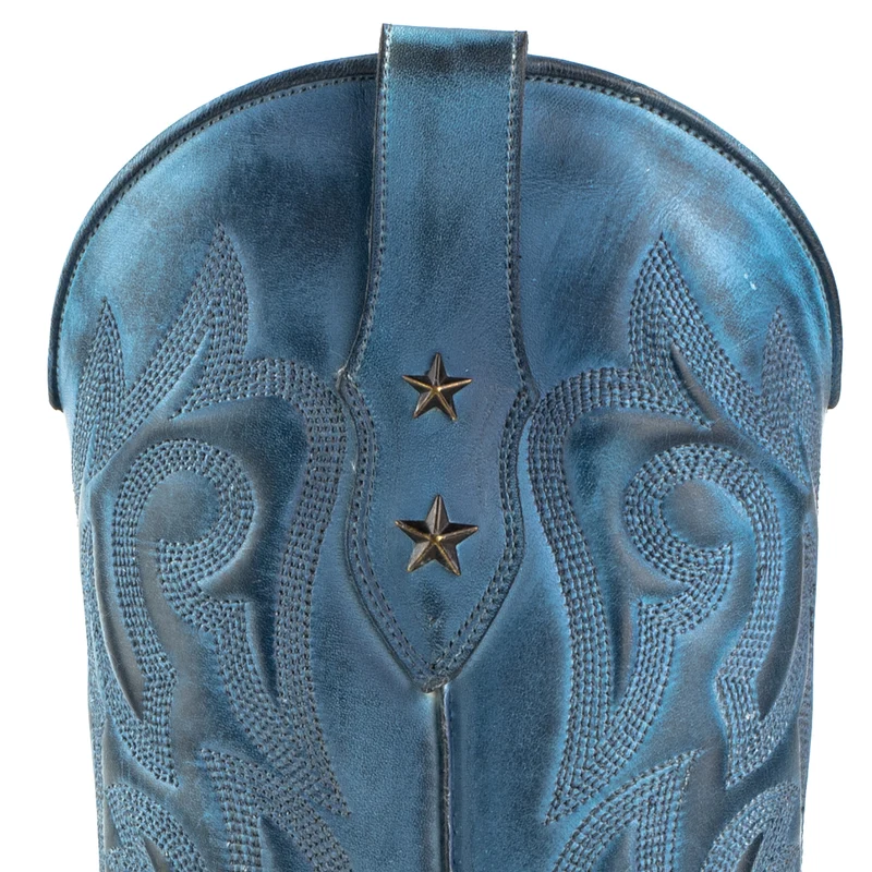 Country- und Western-Cowboystiefel für Damen 2524 Blaues Leder