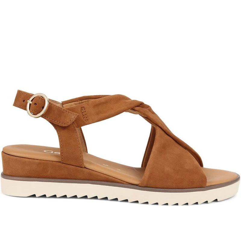 Rich Wide Fit Leather Twist-Front Sandals - GAB31514 / 317 898