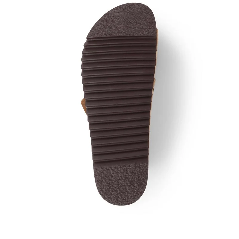 Wavy Leather Mules - WAVY / 325 411 - Sand Suede