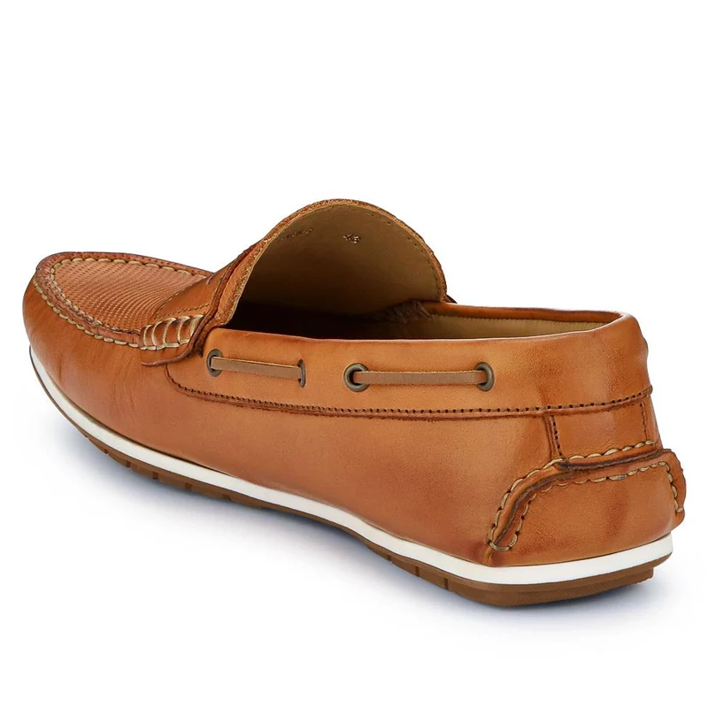 Parks Casual Leather Moccasins - PARKS / 327 313 - Tan