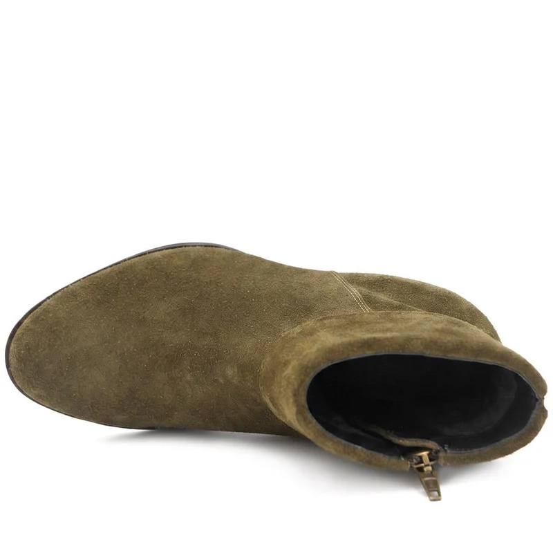 Madrigal Leather Cushioned Ankle Boots - MADRIGAL / 329 832 - Olive
