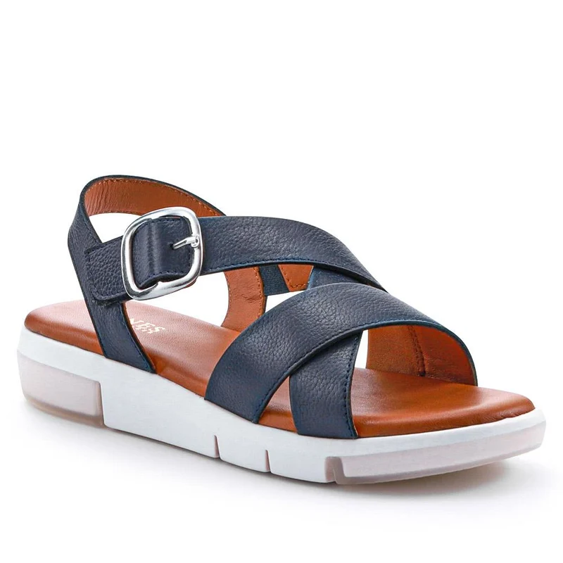 Ilaria Casual Leather Sandals - ILARIA / 327 308 - Navy