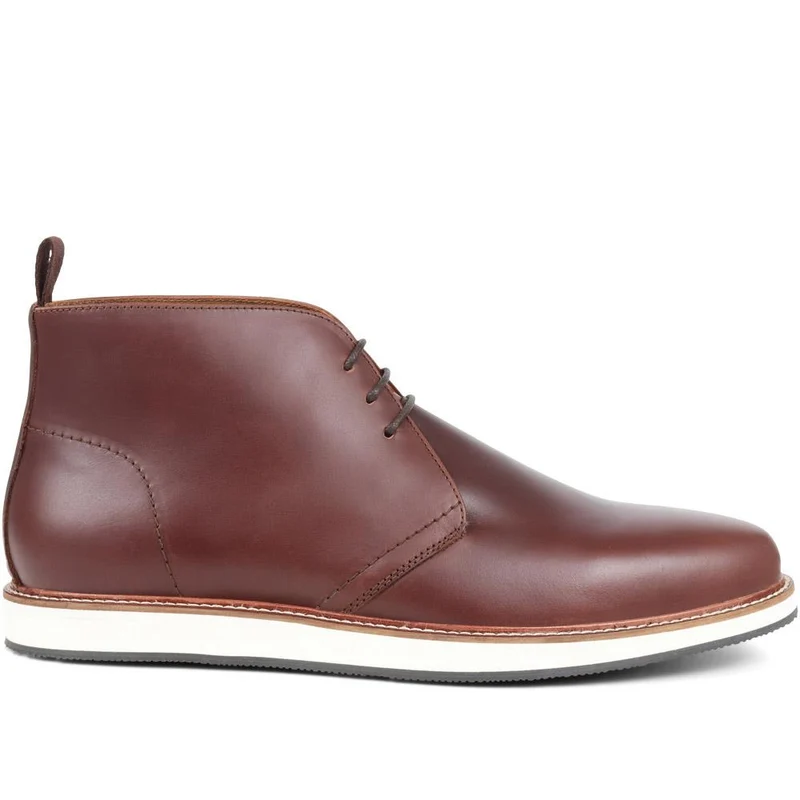 Ezra Leather Chukka Boots - EZRA / 324 393 - Dark Brown