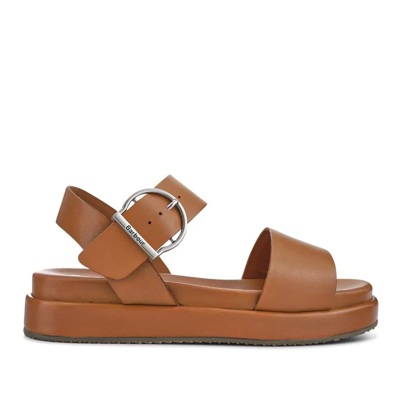Big-Buckled Leather Sandals - BARBR41509 / 326 765 - Tan