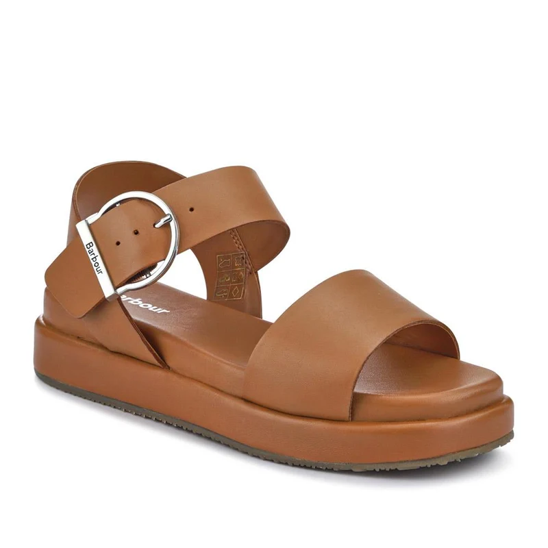 Big-Buckled Leather Sandals - BARBR41509 / 326 765 - Tan