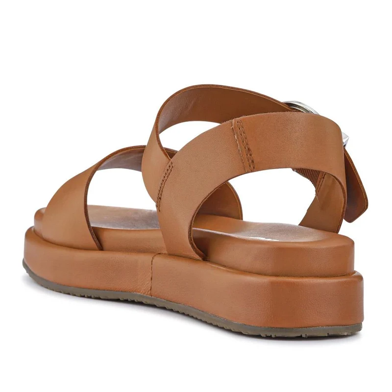 Big-Buckled Leather Sandals - BARBR41509 / 326 765 - Tan