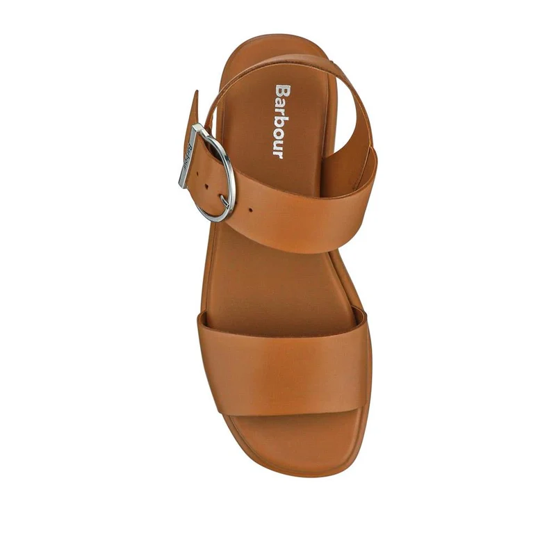 Big-Buckled Leather Sandals - BARBR41509 / 326 765 - Tan
