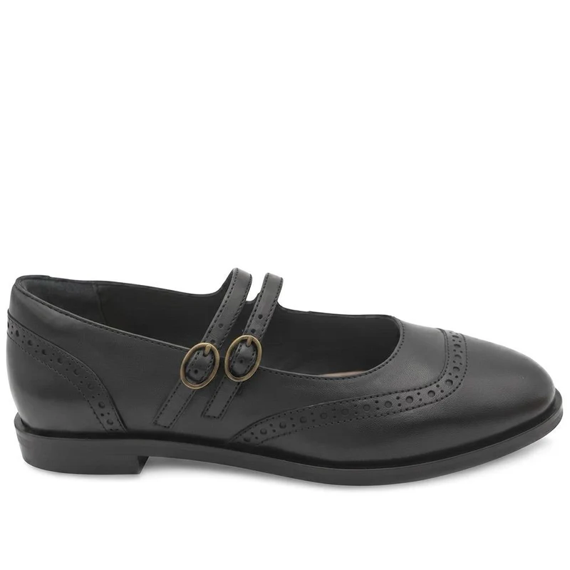 Sansa Leather Mary Janes With Brogue Detailing - SANSA / 329 916