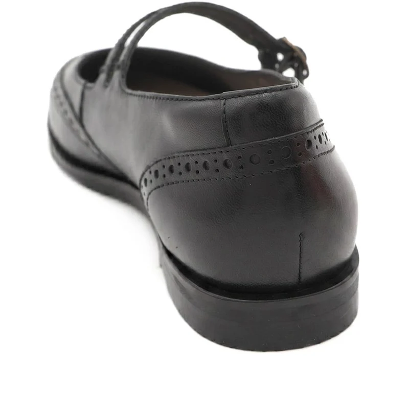 Sansa Leather Mary Janes With Brogue Detailing - SANSA / 329 916 - Black