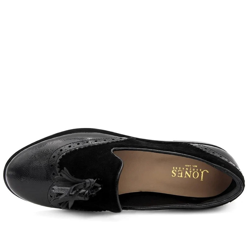 Siri Leather Brogue Detailed Tassel Loafers - SIRI / 329 917 - Black
