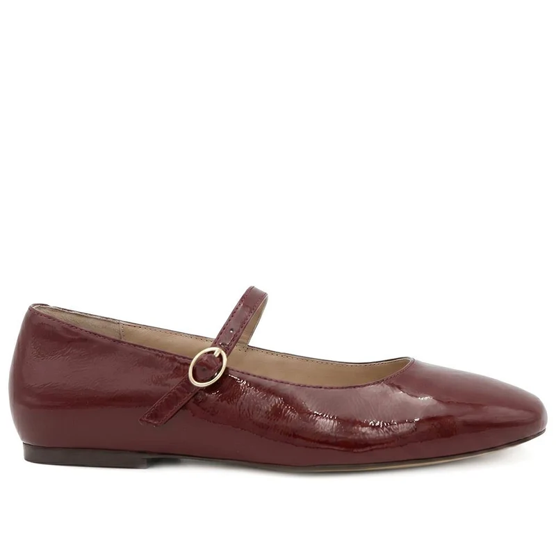 Sonnet Wide Fit Leather Mary Janes - SONNETWIDE / 329 918 - Burgundy Patent