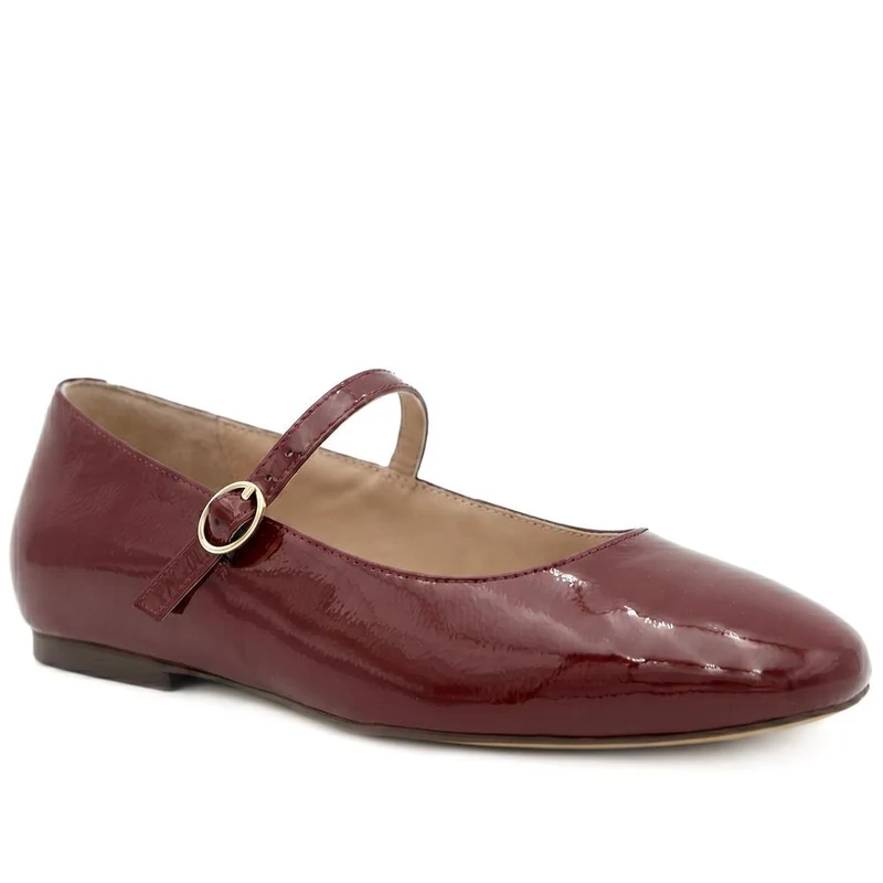 Sonnet Wide Fit Leather Mary Janes - SONNETWIDE / 329 918 - Burgundy Patent