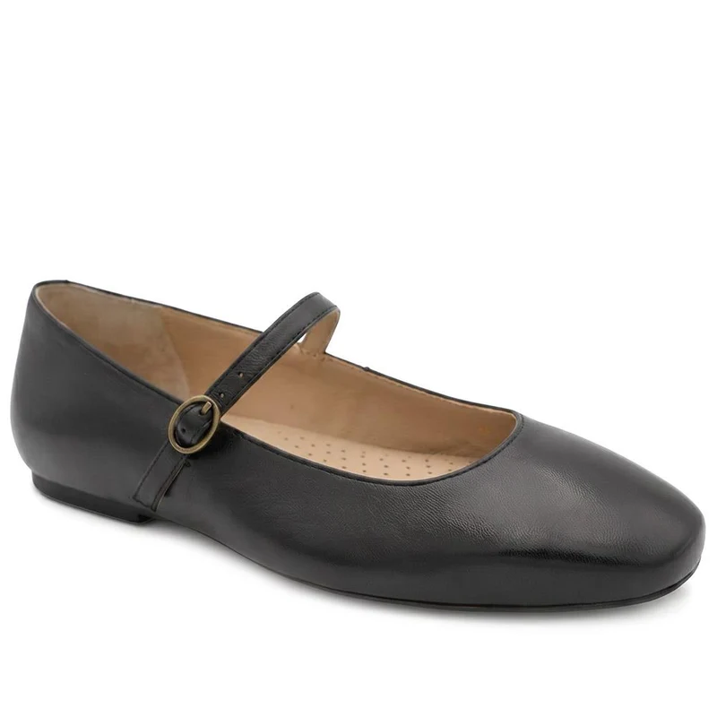 Sonnet Wide Fit Leather Mary Janes - SONNETWIDE / 329 918 - Black