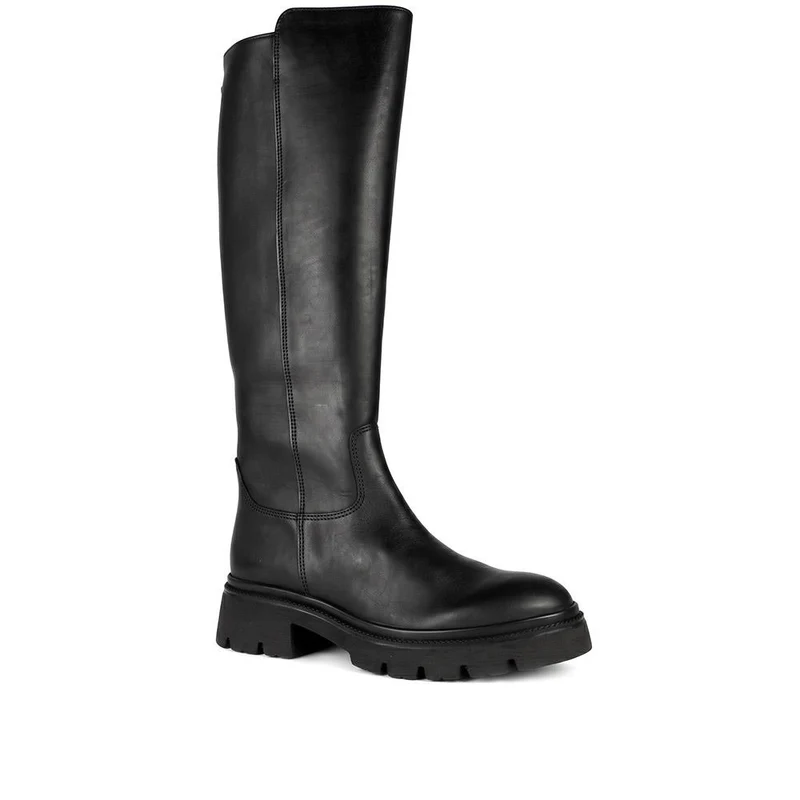 Gabor Leather Chunky Sole Long Boots - GAB44504 / 330 012 - Black Leather
