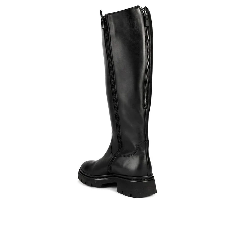 Gabor Leather Chunky Sole Long Boots - GAB44504 / 330 012 - Black Leather
