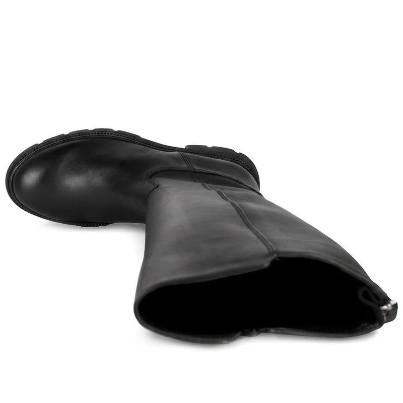 Gabor Leather Chunky Sole Long Boots - GAB44504 / 330 012 - Black Leather