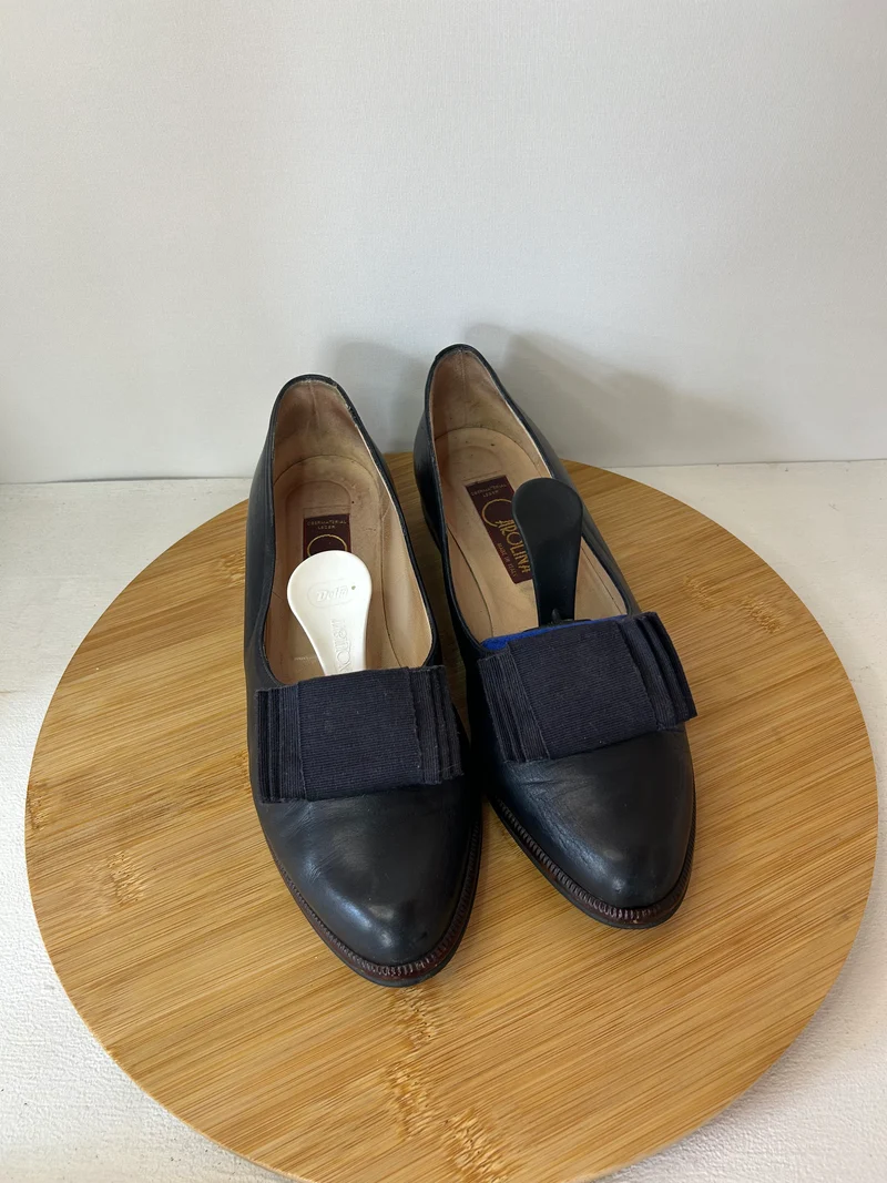 Blaue Ballerina Schuhe mit Schleifen - Donna Carolina Made in Italy - Gr. 39
