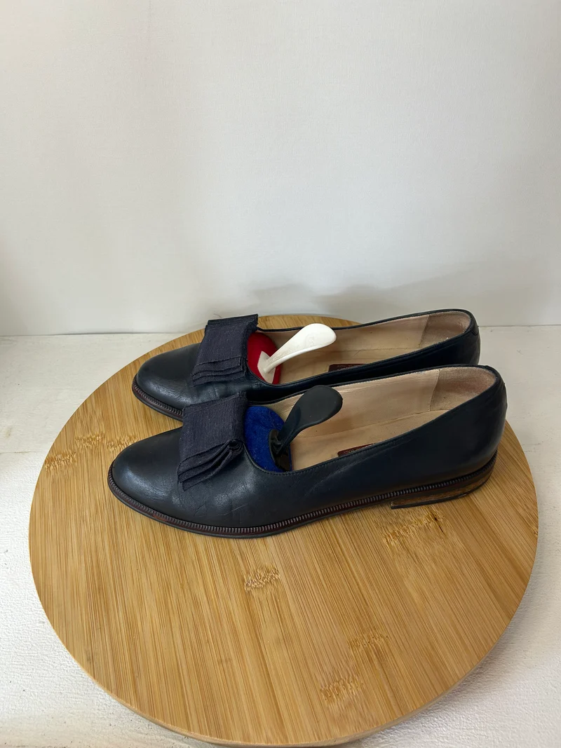 Blaue Ballerina Schuhe mit Schleifen - Donna Carolina Made in Italy - Gr. 39