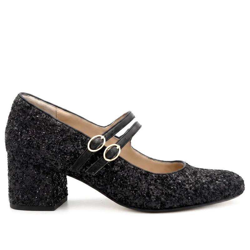 Xanthi Heeled Mary Janes - XANTHI / 325 044 - Black Glitter