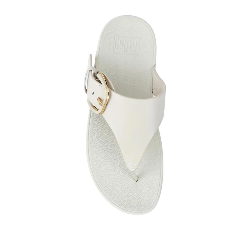 Leather Buckled Toe-Post Sandals - FITF41521 / 326 867 - Beige