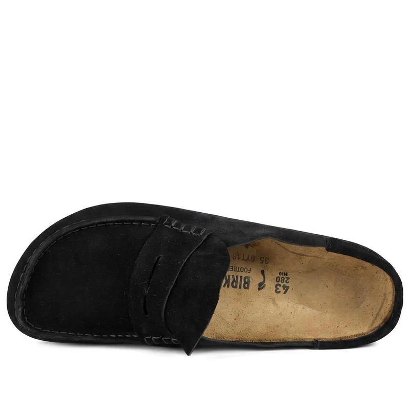 Birkenstock Naples Leather Penny Loafers - BIRK44503 / 330 031 - Black Suede