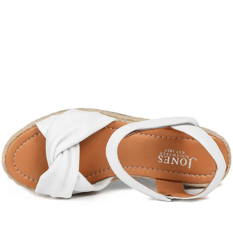 Randine Adjustable Fasten Leather Espadrilles - RANDINE / 328 963 - Off White