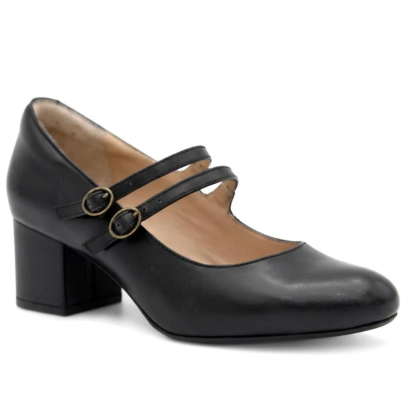 Xanthi Heeled Mary Janes - XANTHI / 325 044 - Black Leather
