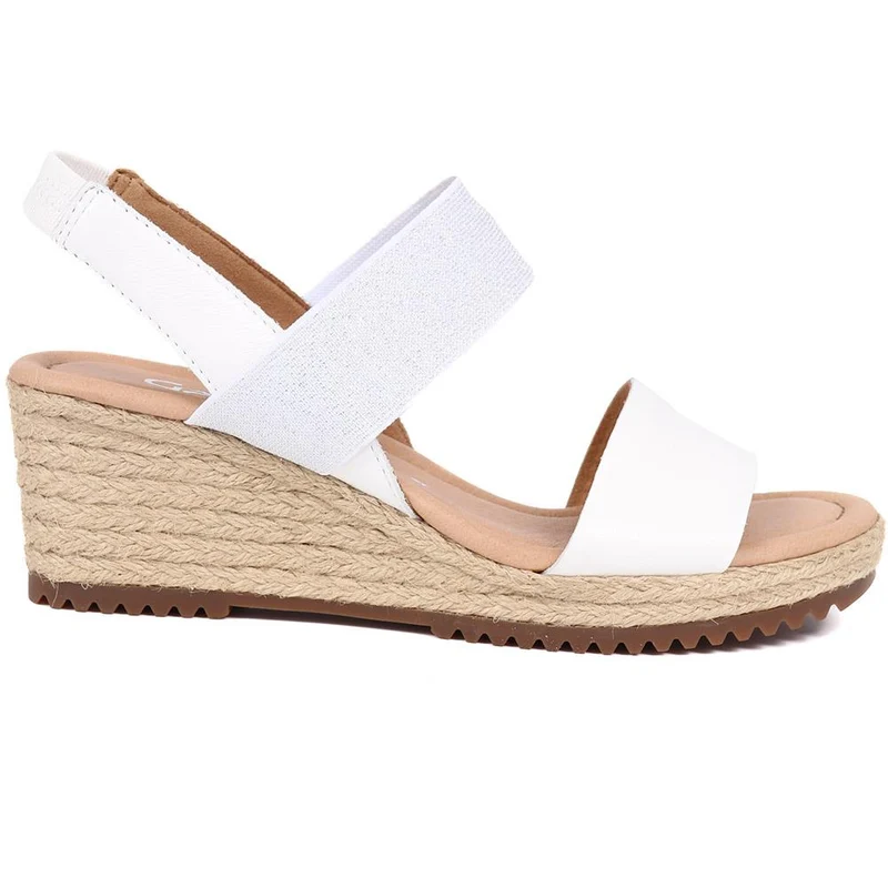Pull-On Leather Wedges - GAB39507 / 325 073 - White-Silver