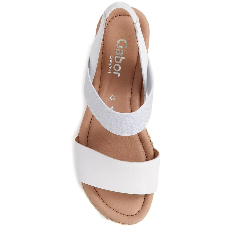 Pull-On Leather Wedges - GAB39507 / 325 073 - White-Silver