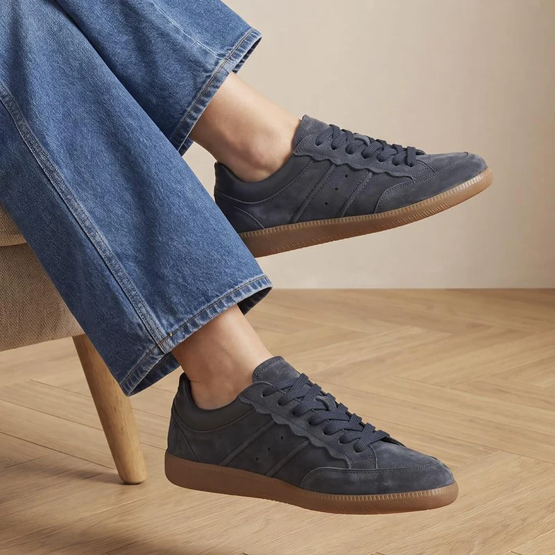 Anouk Leather Lace Up Trainers - ANOUK / 329 014 - Blue