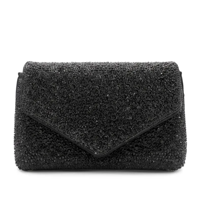 Vertigo Touch Fasten Embellished Clutch Bag - VERTIGO / 328 606 - Black Sparkle