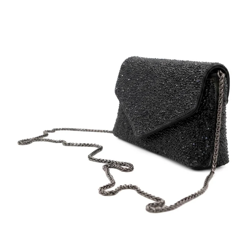 Vertigo Touch Fasten Embellished Clutch Bag - VERTIGO / 328 606 - Black Sparkle