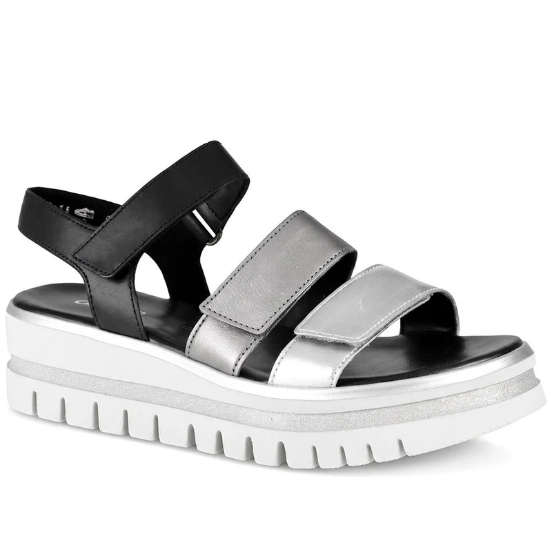 Gabor Triple Adjustable Strap Wedge Sandals - GABC43509 / 330 407 - Navy Multi