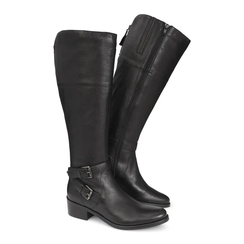 Leather Knee Boots - CARM28507 / 313 432 - Black