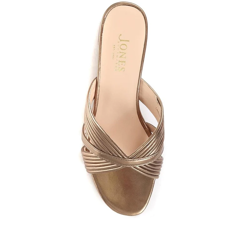 Larinda Block Heel leather Mules - LARINDA / 322 281 - Bronze