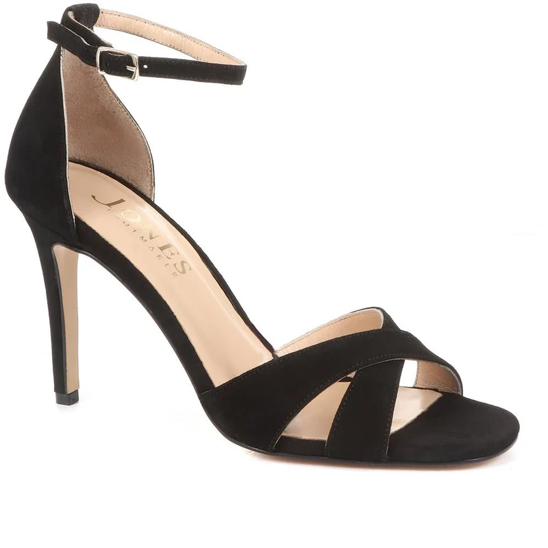 Aleena Leather High Heel Sandals - ALEENA / 318 532 - Black Suede