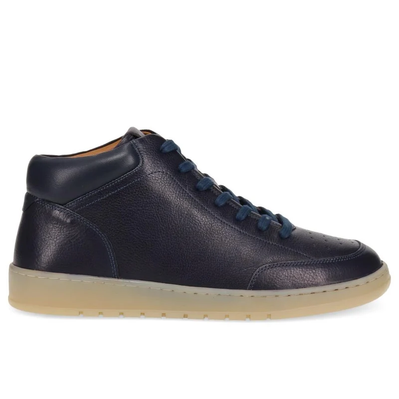 Stafford Leather Lace-Up Trainers - STAFFORD / 325 929 - Navy